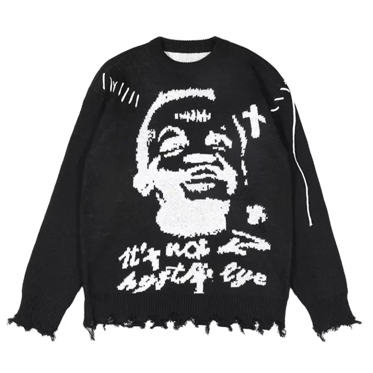 Custom-LOGO-OEM-Men-Sweater-Manufacturer-Jacquard-Pattern-Distressed-Knitwear-Winter-Casual-Jumper-Pullover-Knitted-Sweater-Men