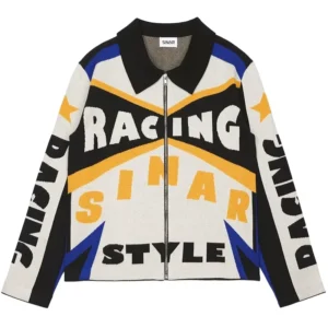 Custom LOGO OEM Men Sweater Winter Casual Knitwear Zip up Cardigan Jumper Graphic Jacket Vintage Racing Coat Knitted Sweater Men