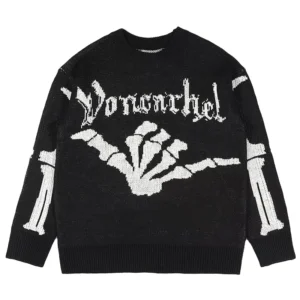 Custom LOGO OEM ODM Men Jacquard Pattern Knitwear Pullover Winter Knitted Sweater