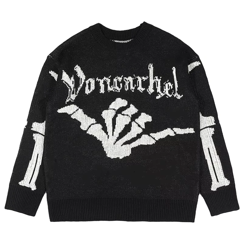 Custom LOGO OEM ODM Men Jacquard Pattern Knitwear Pullover Winter Knitted Sweater