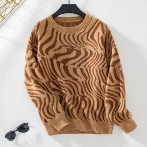 Custom LOGO OEM & ODM Men Sweater Jacquard Pattern Knitwear Pullover Cotton Knitted Jumper Winter Crew Neck Custom Knit Sweater