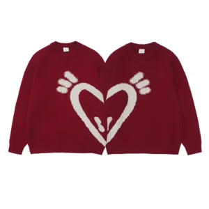 Custom LOGO OEM ODM Mohair Jacquard Sweater Long Sleeve Knitted Fashion Fuzzy Men Knit Sweaters