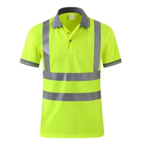 Custom LOGO Reflective Fluorescent Safety Vest Workwear Summer Quick Dry Polo Shirt Working Clothes T shirts for Men Women