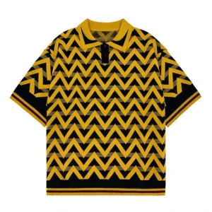 Custom Latest Designs Vintage Stripe Polo Sweater Men Football Sport T Shirts Men’S Knitted Jersey Sweaters For Men