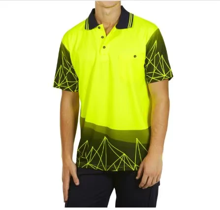 Custom-Light-Weight-Hi-Vis-Polo-Shirt-Sublimation-Cooldry-Breathable-Tradies-Safety-Workwear-Polo