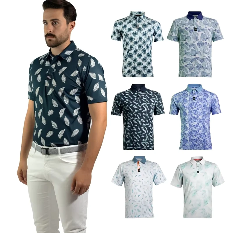 Custom Logo 100% Polyester Men's Polo Shirt Quick Dry Performance High Quality Golf Polo Mens Sport Breathable Polo Shirts