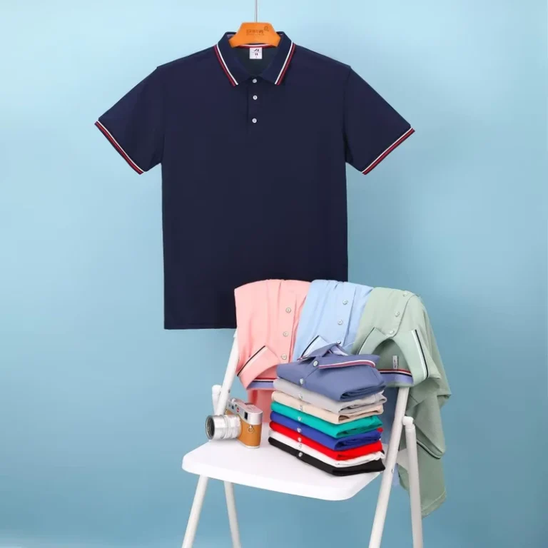 Custom-Logo-100-Polyester-Two-Color-Mens-School-Work-Uniform-Polo-Shirt-Summer-Slim-Fit-Workwear
