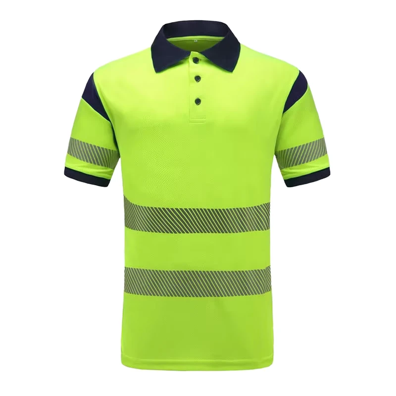 Custom Logo ANSI Class 2 Hi Vis Reflective Waterproof Cotton Safety T Shirt Lightweight Breathable Workwear for Road Traffic