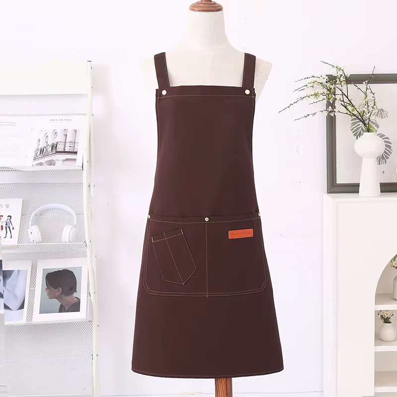 Custom Logo Bbq Restaurant Beauty Salon Barista Cafe Coffee Shop Bakery Waterproof Canvas Chef Kitchen Apron
