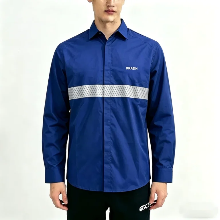 Custom-Logo-Blue-Hi-Vis-Reflective-Work-Shirt-65-Cotton-35-Polyester-Anti-Static-Long-Sleeve-Staff-Uniform-with-Brand-Printing