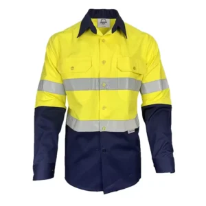 Custom Logo Breathable Cotton Industrial Construction High Visibility Long Sleeve Worker Safety Work Shirts