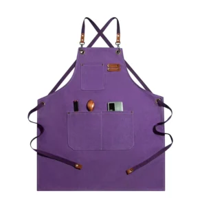 Custom Logo Canvas Chef Cotton Waiter Unisex Worker Uniform Cooking Kitchen BBQ Bar Work Commercial Cafe Restaurant Aprons