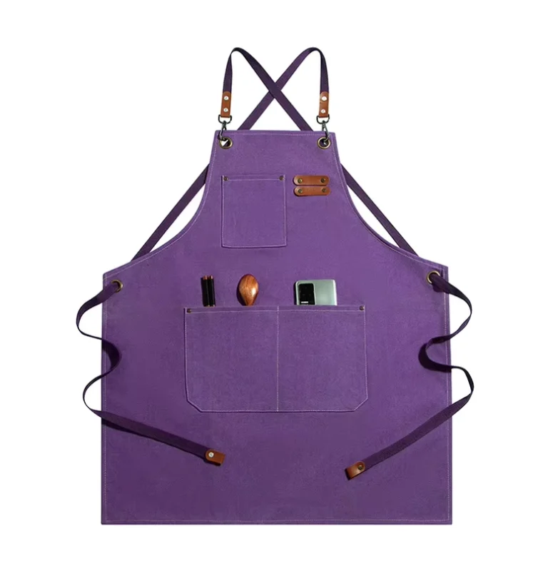Custom-Logo-Canvas-Chef-Cotton-Waiter-Unisex-Worker-Uniform-Cooking-Kitchen-BBQ-Bar-Work-Commercial-Cafe-Restaurant-Aprons