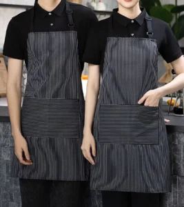 Custom Logo Canvas Cotton Kitchen Apron Chef Work Uniform for Men Women Grill Restaurants Bars Cafes Beauty Nail Studios