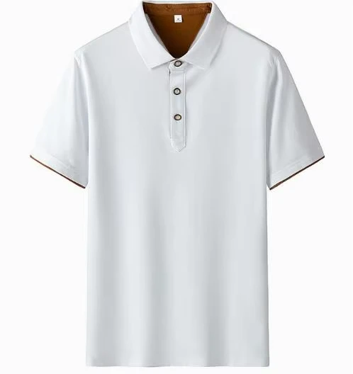 Custom Logo Cotton Short Sleeve Contrast Color Golf Polo Shirt Men's Work Uniform
