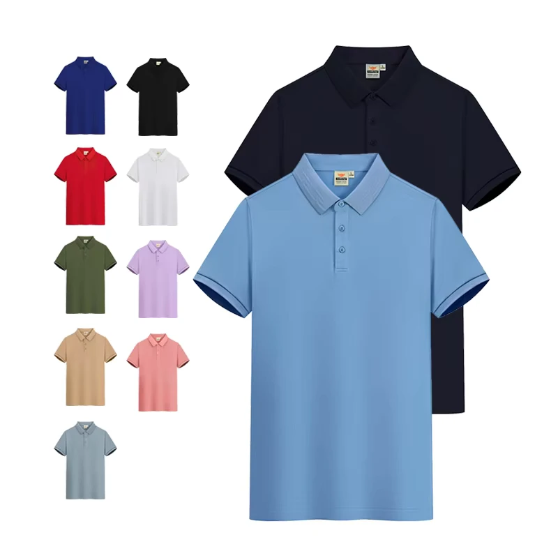 Custom Logo Cotton Uniform Plain Blank Polo Shirt T Shirt Embroidered Men's Golf Polyester Polo Shirts Dry Anti Wrinkle Fleece