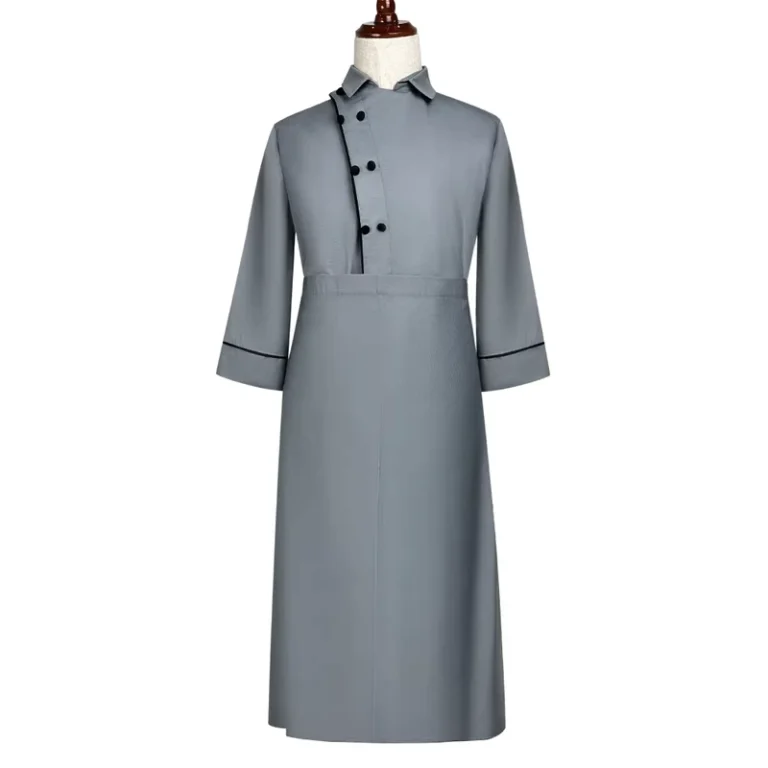 Custom-Logo-Embossed-Twill-Polyester-Cotton-Unisex-Chef-Uniform-Jacket-and-Apron-Set-OEM-Service-for-Restaurant-and-Bar-Use