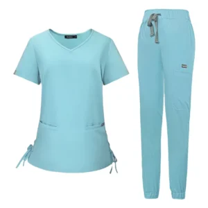 Custom Logo Full-Zip Pharmacist Medical Scrub Uniform for Nursing and Pet Clinics