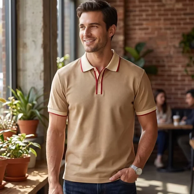Custom-Logo-Heavyweight-240gsm-Mens-Polo-Shirt-Contrast-Color-Block-Design-Premium-Pique-Athletic-Team-Uniform-Polo-T-Shirt