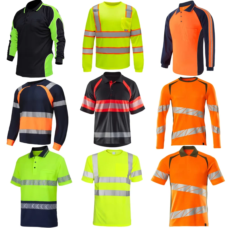 Custom Logo Hi Vis Reflective Safety T Shirt ANSI Class 3 High Visibility Workwear Quick Dry Construction Safety Shirt