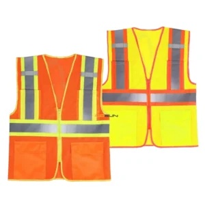 Custom Logo Hi Vis Safety Jacket High Reflective Breathable LED Flash Winter Polyester Material