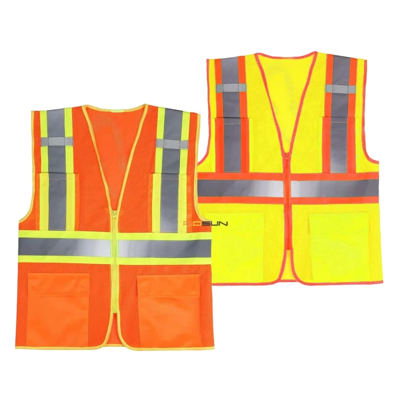 Custom Logo Hi Vis Safety Jacket High Reflective Breathable LED Flash Winter Polyester Material
