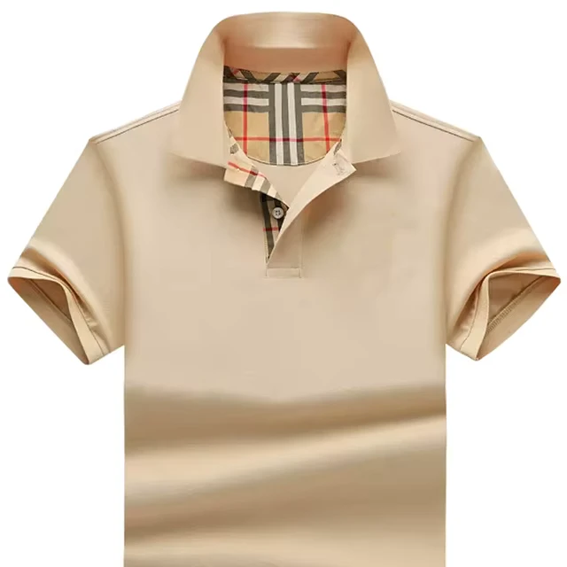 Custom Logo High Quality Men's Casual Lapel Polo T shirts Quick Dry 100% Cotton Breathable Solid Short Sleeve Business T Shirt