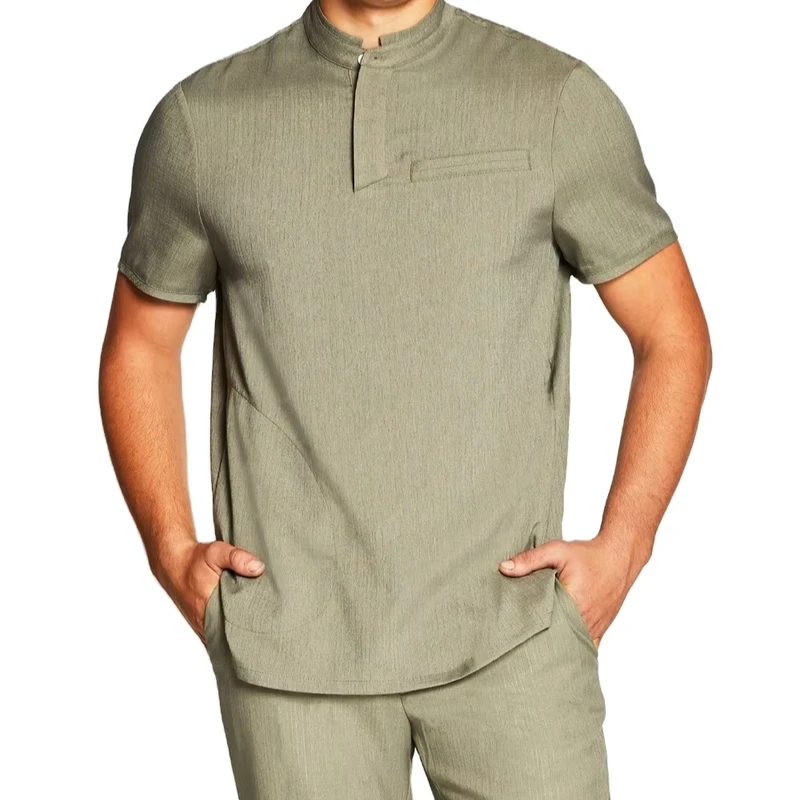 Custom Logo High Quality New Stretch Soft Spandex Men Nurse Scrubs Hospital Nursing Medical Uniform Sets