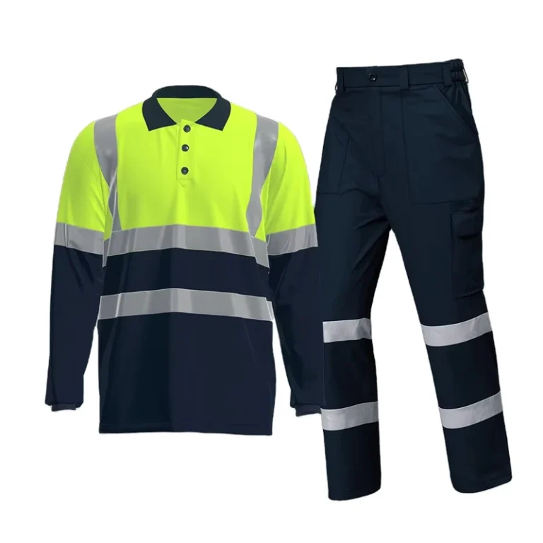 Custom-Logo-High-Visibility-Long-Sleeve-Work-Polo-Shirts-Pants-Reflective-Quick-Breathable-Dry-Hi-Vis-Workwear-T-Shirts-Set
