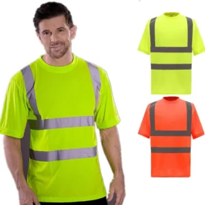 Custom Logo High-Visibility Reflective Safety Polo Shirt, Breathable Polyester Workwear