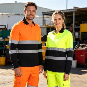 Custom Logo Industrial Construction Mining Oil Gas High Visibility Reflective Safety Worker Clothes Hi Vis Workwear Work Shirt