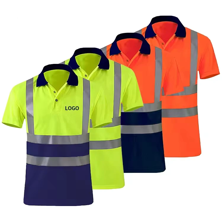 Custom Logo Long Sleeve Industrial Construction Mining High Visibility Reflective Safety Clothes Hi Vis Workwear Work Shirt