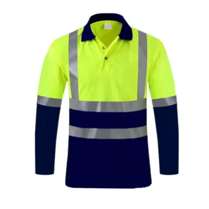 Custom Logo Long Sleeve Quick Dry Traffic Road Reflective Safety Work Workwear Industrial Mining Construction Polo Hi Vis Shirts