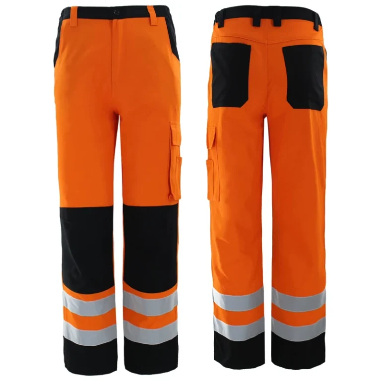 Custom-Logo-Men-Orange-Cotton-Reflective-Safety-Worker-Trousers-Construction-Mining-Industrial-Workwear-Hi-Vis-Cargo-Work-Pants