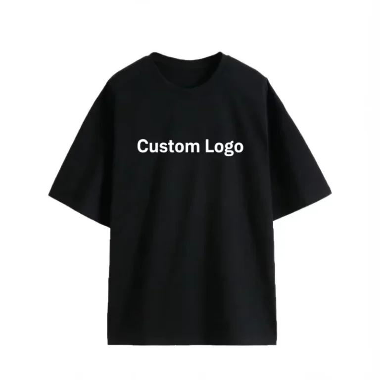 Custom-Logo-Mens-Oversized-Black-Streetwear-Short-Sleeve-T-Shirt