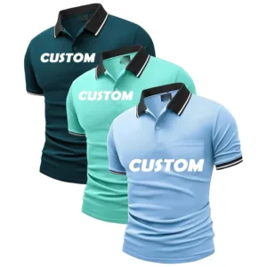 Custom Logo Men’s Regular Fit Short Sleeve Spandex Polyester Polo Shirt Casual Workwear