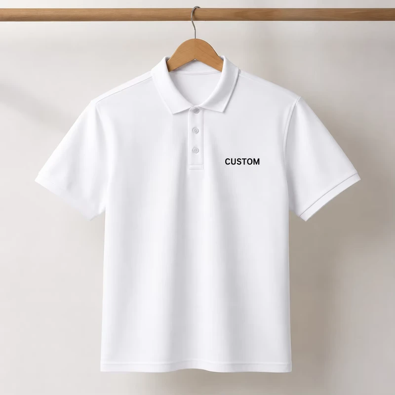 Custom Logo Men's Short-Sleeve Cotton Pique Polo Shirt Breathable Work Uniform Blank Polo T-Shirt