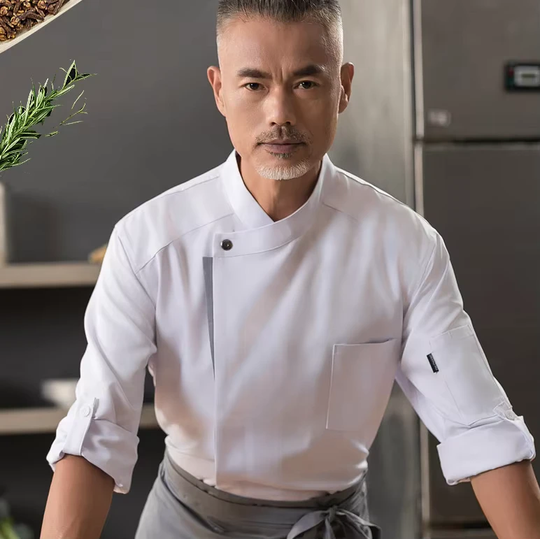 Custom Logo Modern Design Pizza Coat Lightweight Hotel Restaurant Bar Chef Coat Cotton Polyester Kitchen Chef Jacket Uniform
