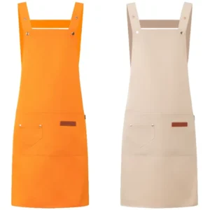 Custom Logo Multi-Functional Adult Kitchen Apron with Pockets for Restaurant Waiters