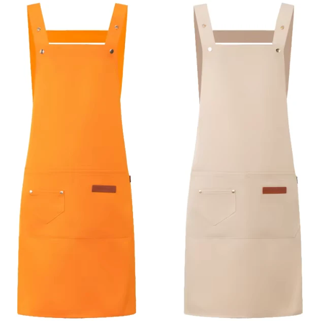 Custom Logo Multi-Functional Adult Kitchen Apron with Pockets for Restaurant Waiters