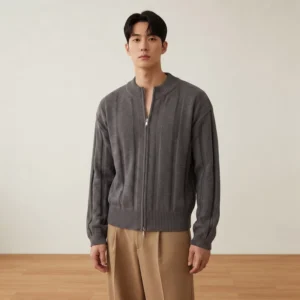 Custom Logo OEM & ODM Sweater Men Winter Full Zipper Long Sleeve Knitted Cardigan Coat Mens Cardigans Sweaters Warm Keeping