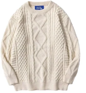 Custom Logo OEM ODM Women’s Winter Vintage Anti-Pilling 100% Polyester Pullover Long Sleeve Knitted Sweater