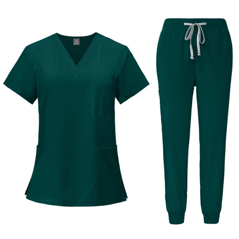 Custom-Logo-OEM-Unisex-Short-Sleeve-Nursing-Scrubs-Plus-Size-Fashionable-Doctor-Nurse-Uniforms-Sets-Stretchy-Woven-Hospital