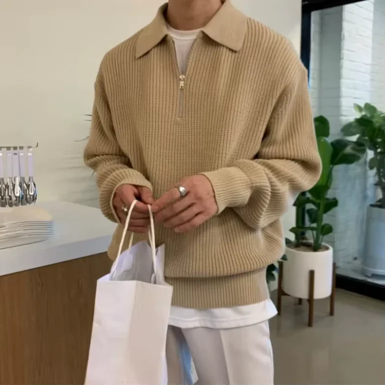 Custom-Logo-Oem-Japanese-Retro-Polo-Collar-Knitted-Top-Jumper-Mens-Winter-Loose-Pullover-Half-1-4-Semi-Zipper-Knit-Sweater