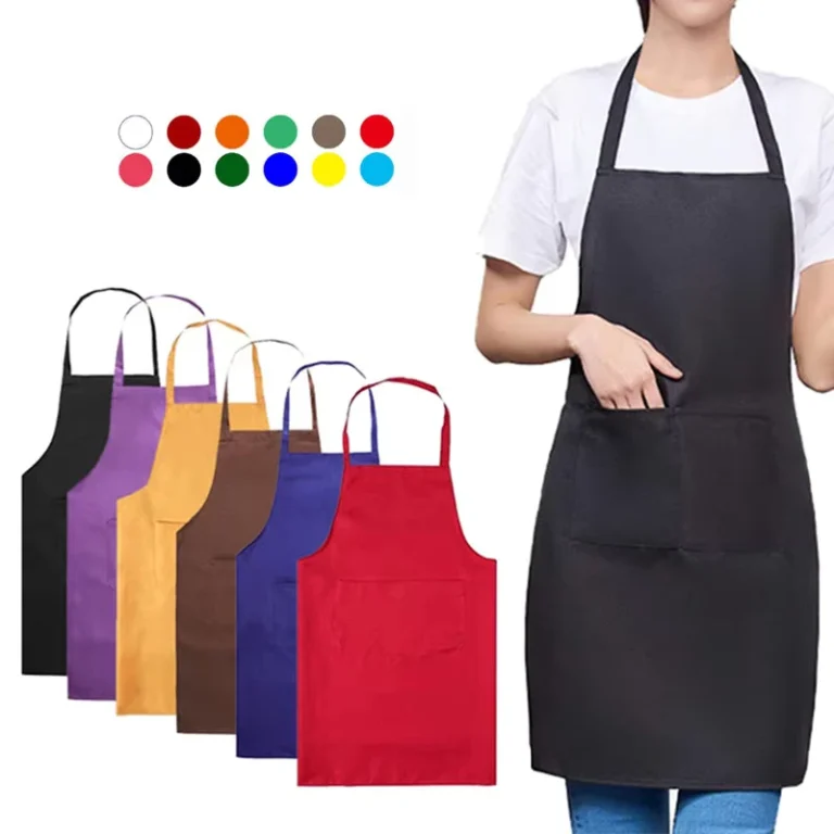Custom-Logo-Oilproof-Waterproof-Polyester-Kitchen-Apron-Hang-Neck-Chef-Cooking-Apron-With-Pockets-For-Crafting-BBQ-Drawing