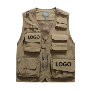 Custom Logo Outdoor Multi-Pocket Canvas Cotton Construction Industrial Worker Workwear Vest