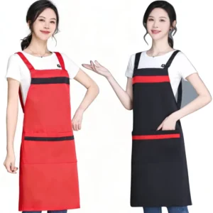 Custom Logo Polyester Chef Cooking Aprons for Men and Women, Coffee Shop and Restaurant Kitchen