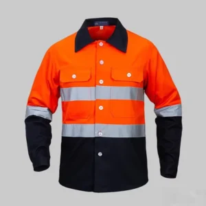 Custom Logo Polyester Cotton Waterproof Quick Dry High Visibility Reflective Safety Work Shirt for Road Traffic Mining Coal