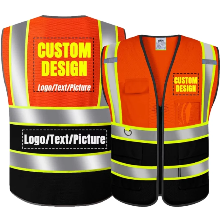 Custom-Logo-Polyester-Hi-Vis-Safety-Vest-with-Reflective-Pockets-Unisex-Industrial-Workwear-for-Construction
