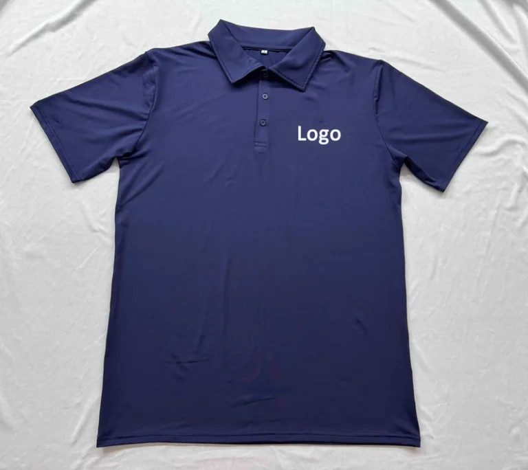 Custom-Logo-Polyester-Spandex-Mens-Work-Polo-Shirt-Navy-Stand-Collar